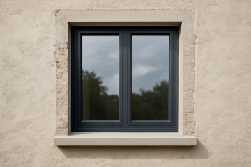 Fenêtre moderne installée dans mur rénové