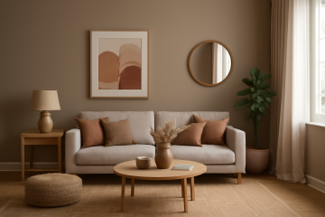 Salon décoré avec palette de couleurs harmonieuses