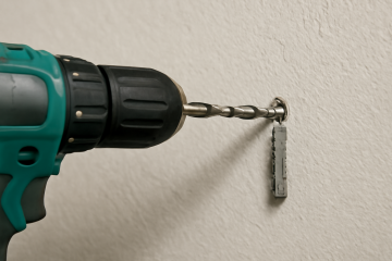 Perceuse et cheville spéciale placo dans mur