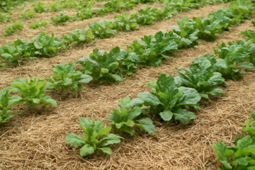 Potager recouvert de paillage naturel