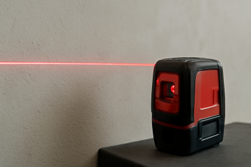 Niveau laser projetant ligne rouge sur mur