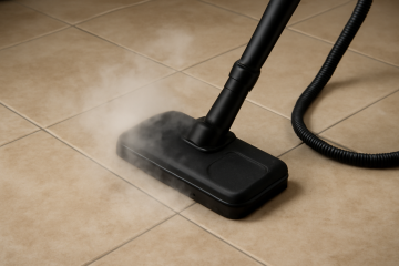 Nettoyeur vapeur utilisé sur carrelage